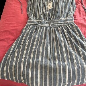 Free People Navy and White Striped romper